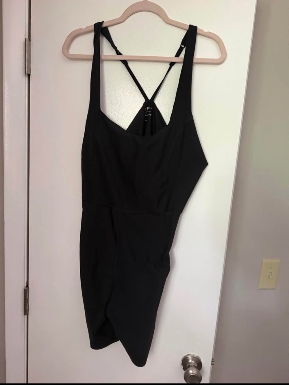 Black Strappy Women’s Jumpsuit with Crossback